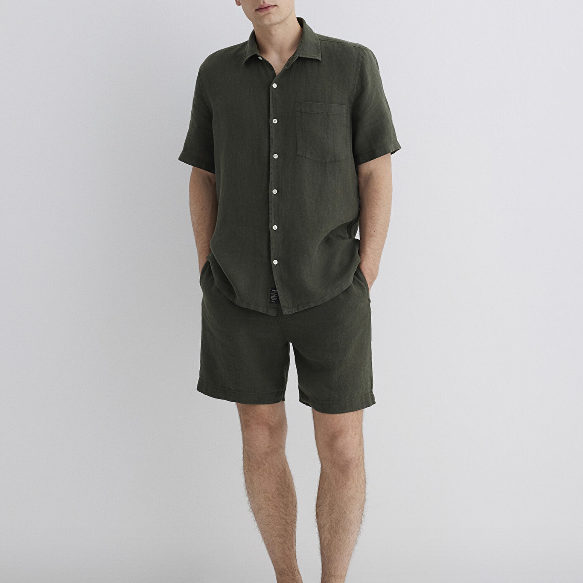 Mavi Antrasit Keten Şort 0410103-71587