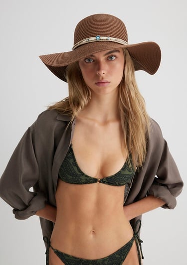  Mavi Kahverengi Hasır Şapka 1912995-27142