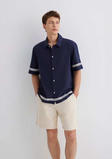  Mavi Çizgili Lacivert Gömlek Regular Fit / Normal Kesim 0211627-83884