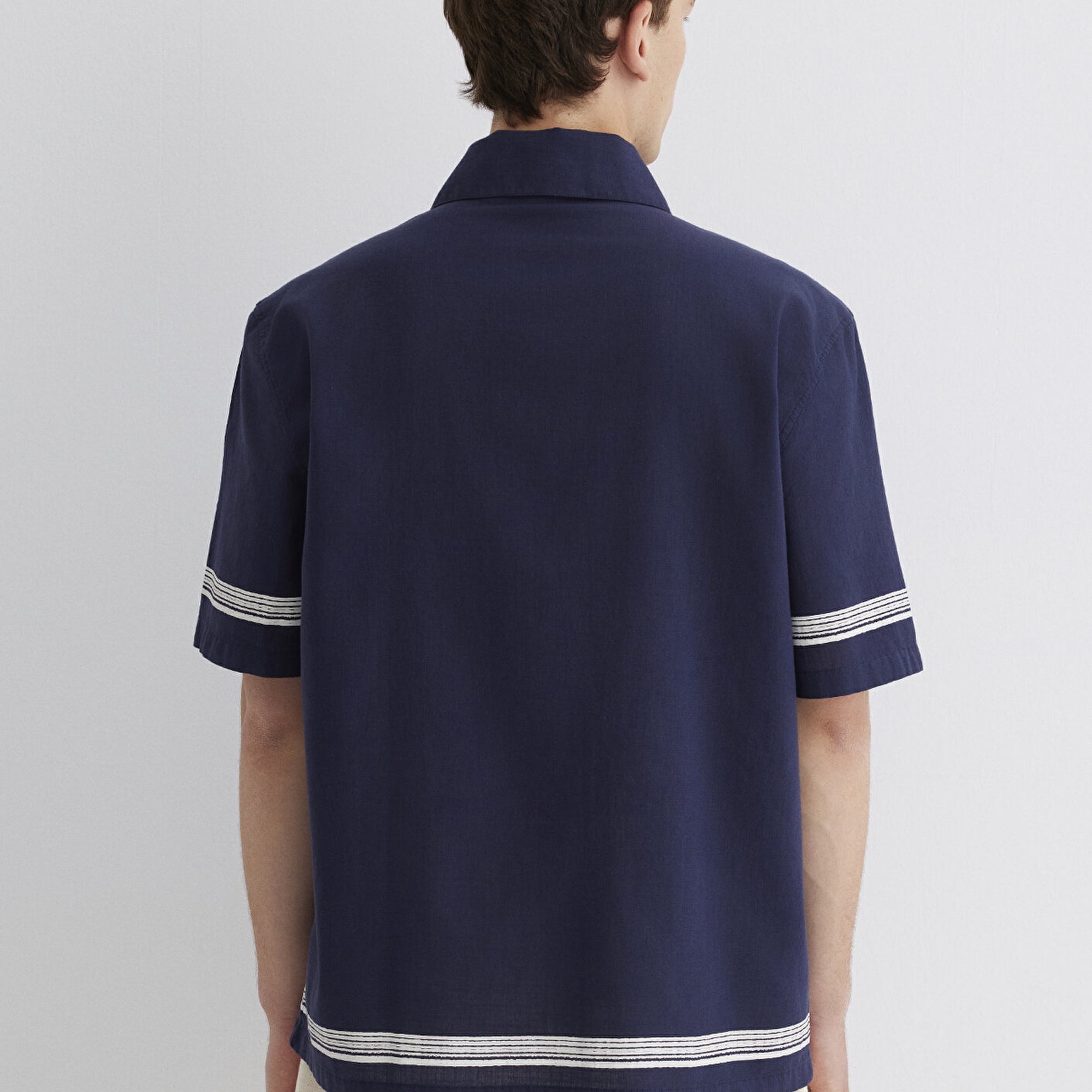 Mavi Çizgili Lacivert Gömlek Regular Fit / Normal Kesim 0211627-83884