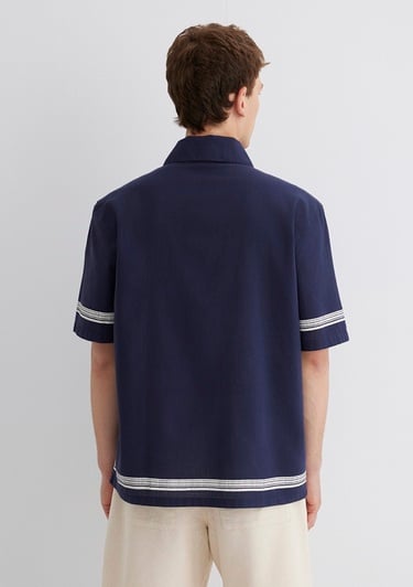  Mavi Çizgili Lacivert Gömlek Regular Fit / Normal Kesim 0211627-83884