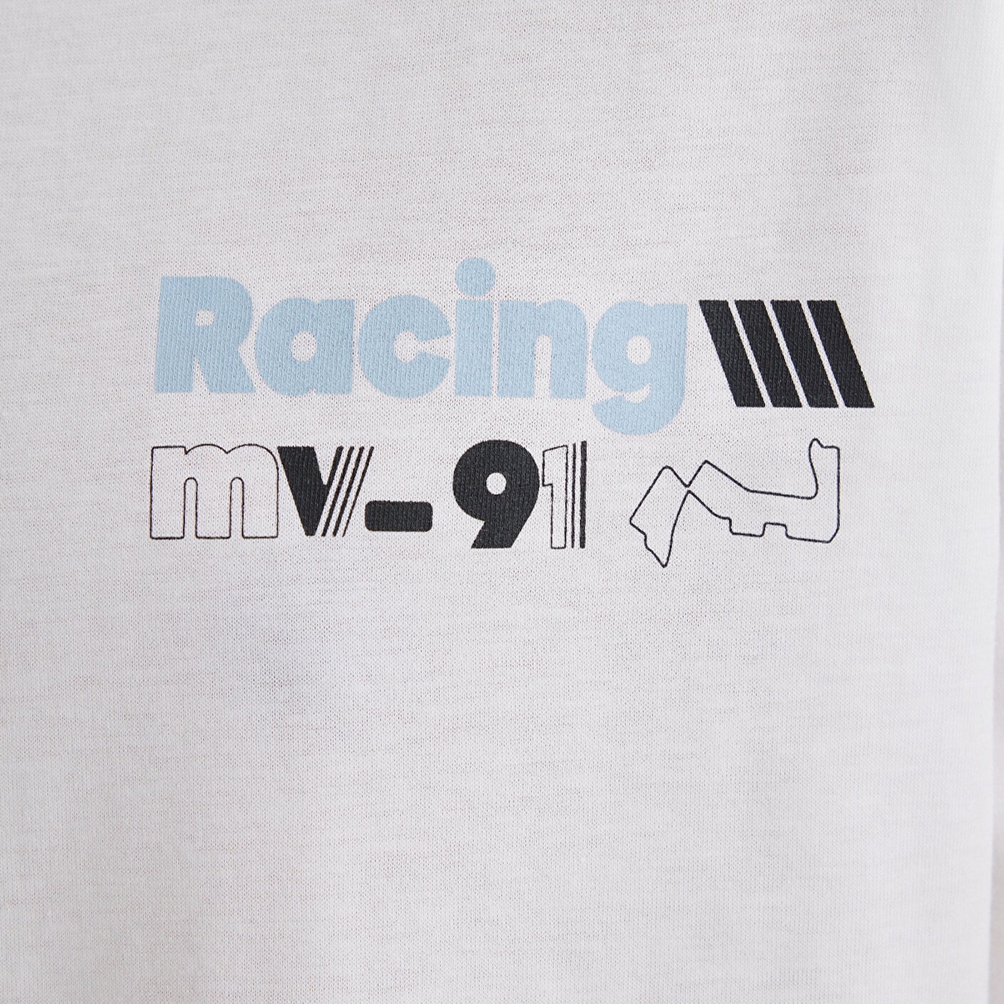 Mavi Baskılı Ekru Tişört Loose Fit / Bol Rahat Kesim 0613033-70057