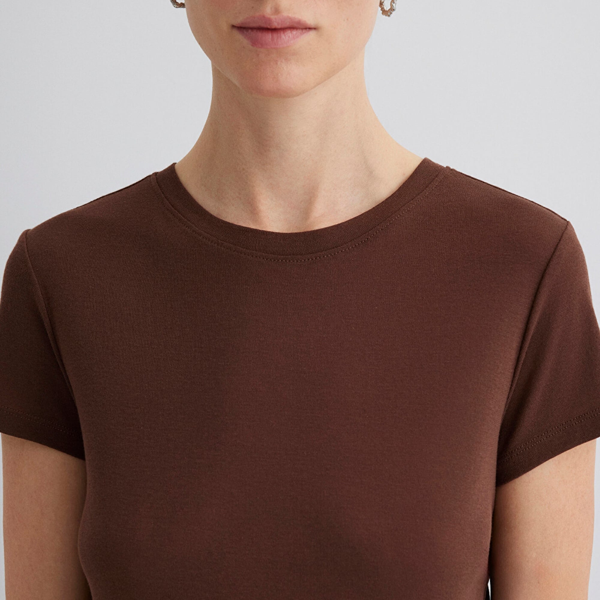 Mavi Kahverengi Tişört Slim Fit / Dar Kesim 1613573-82599