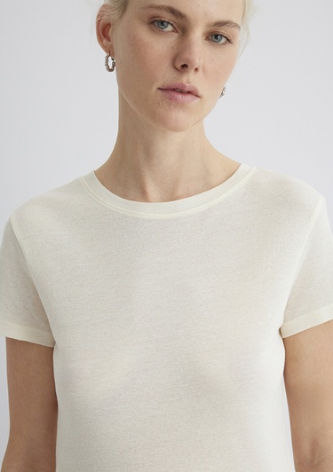  Mavi Ekru Tişört Slim Fit / Dar Kesim 1613573-80194