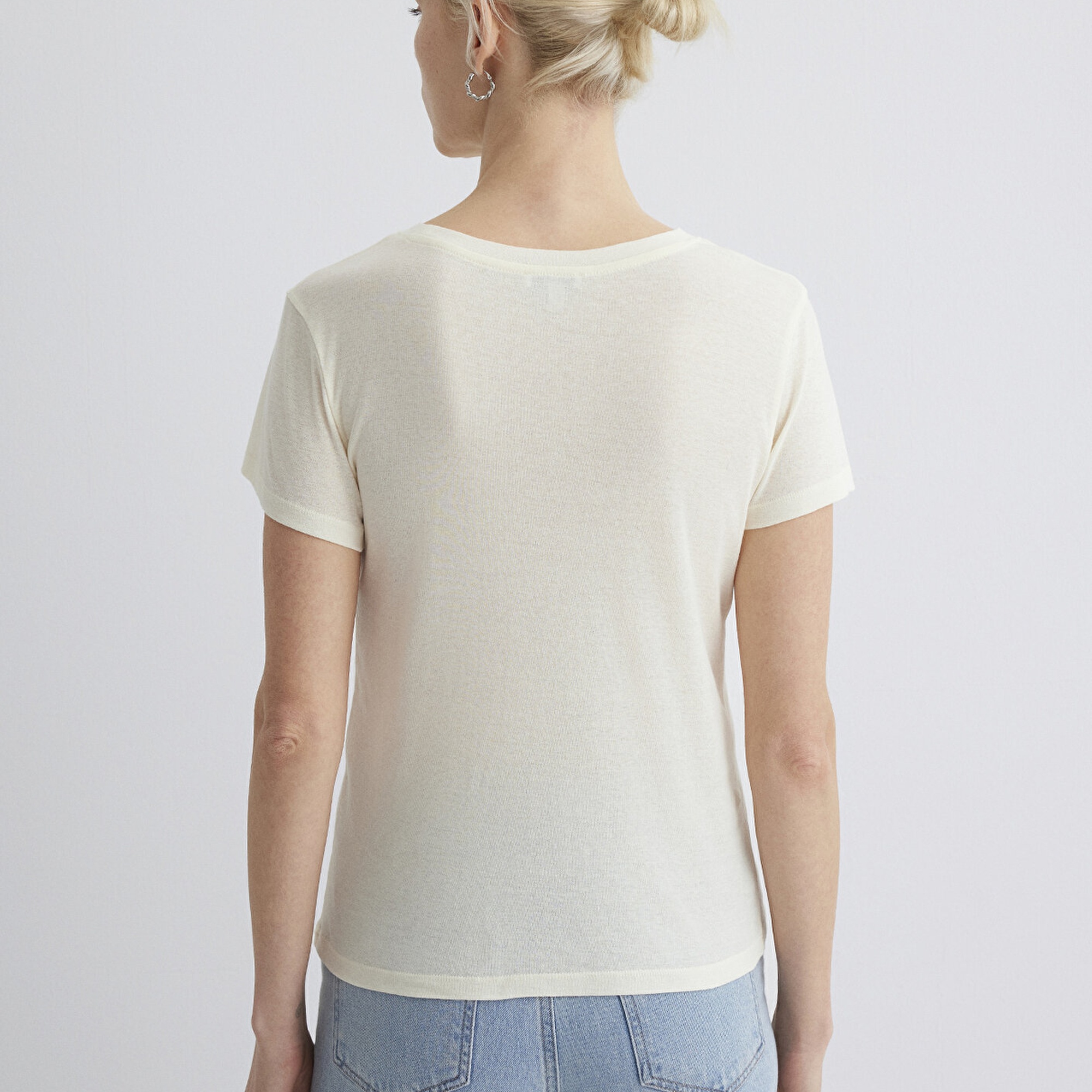 Mavi Ekru Tişört Slim Fit / Dar Kesim 1613573-80194