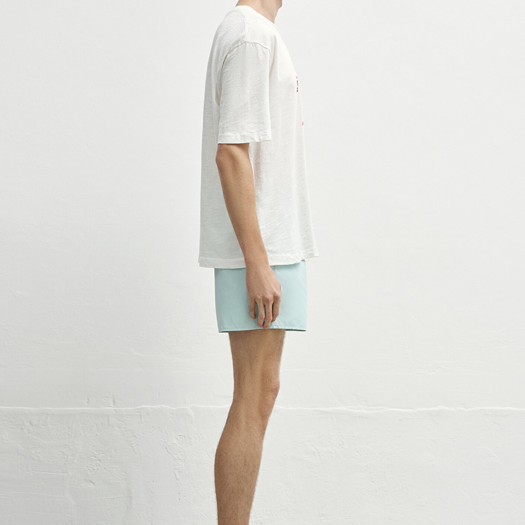 Mavi Baskılı Beyaz Tişört Relaxed Fit / Rahat Kesim 0612948-70057