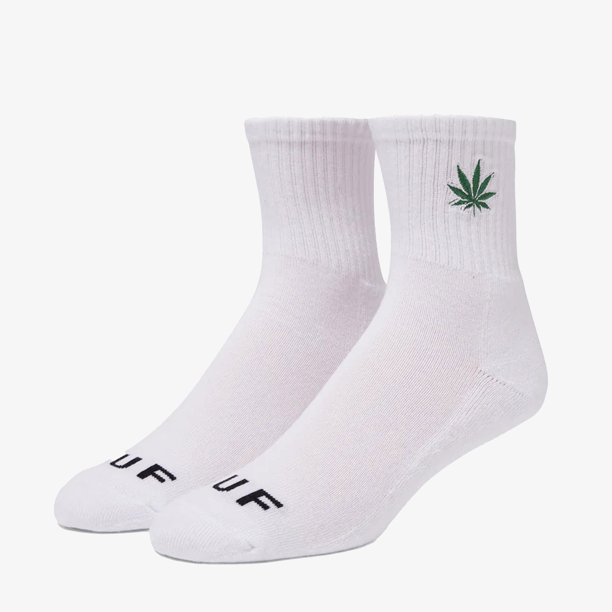 Huf Plant Life Embroidered Erkek Beyaz Çorap