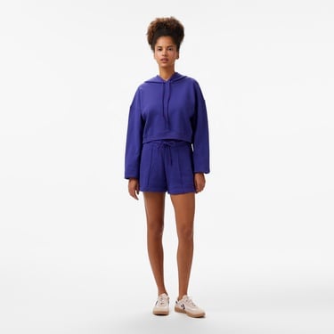  Les Benjamins Kadın Mor Crop Hoodie