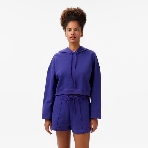  Les Benjamins Kadın Mor Crop Hoodie