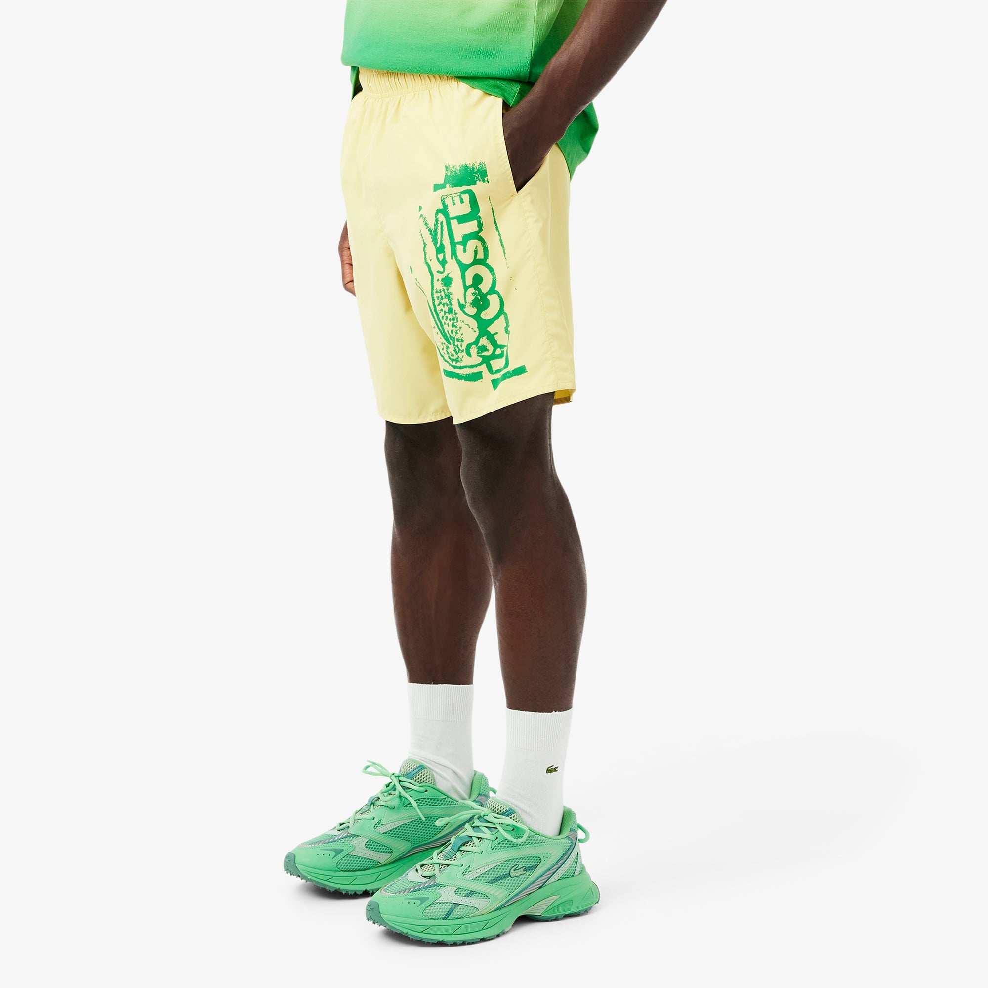 Lacoste Logo Branded Erkek Sarı Mayo