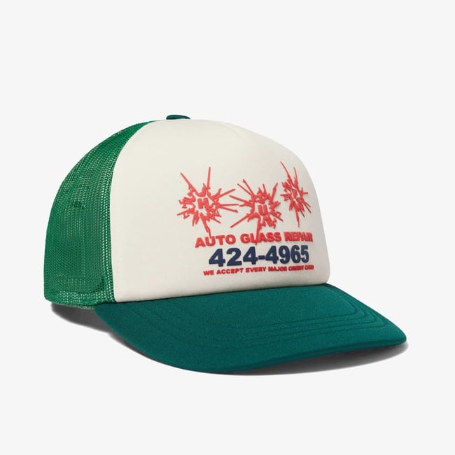  Huf Auto Glass Trucker Erkek Yeşil Şapka
