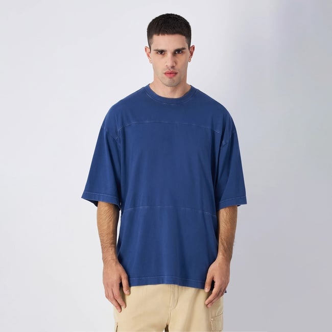  Champion Oversized Erkek Mavi T-Shirt