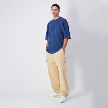  Champion Oversized Erkek Mavi T-Shirt