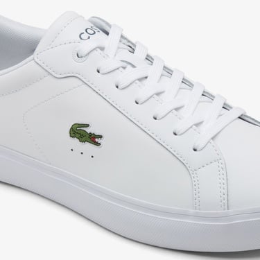  Lacoste Powercourt Leather Erkek Beyaz Sneaker