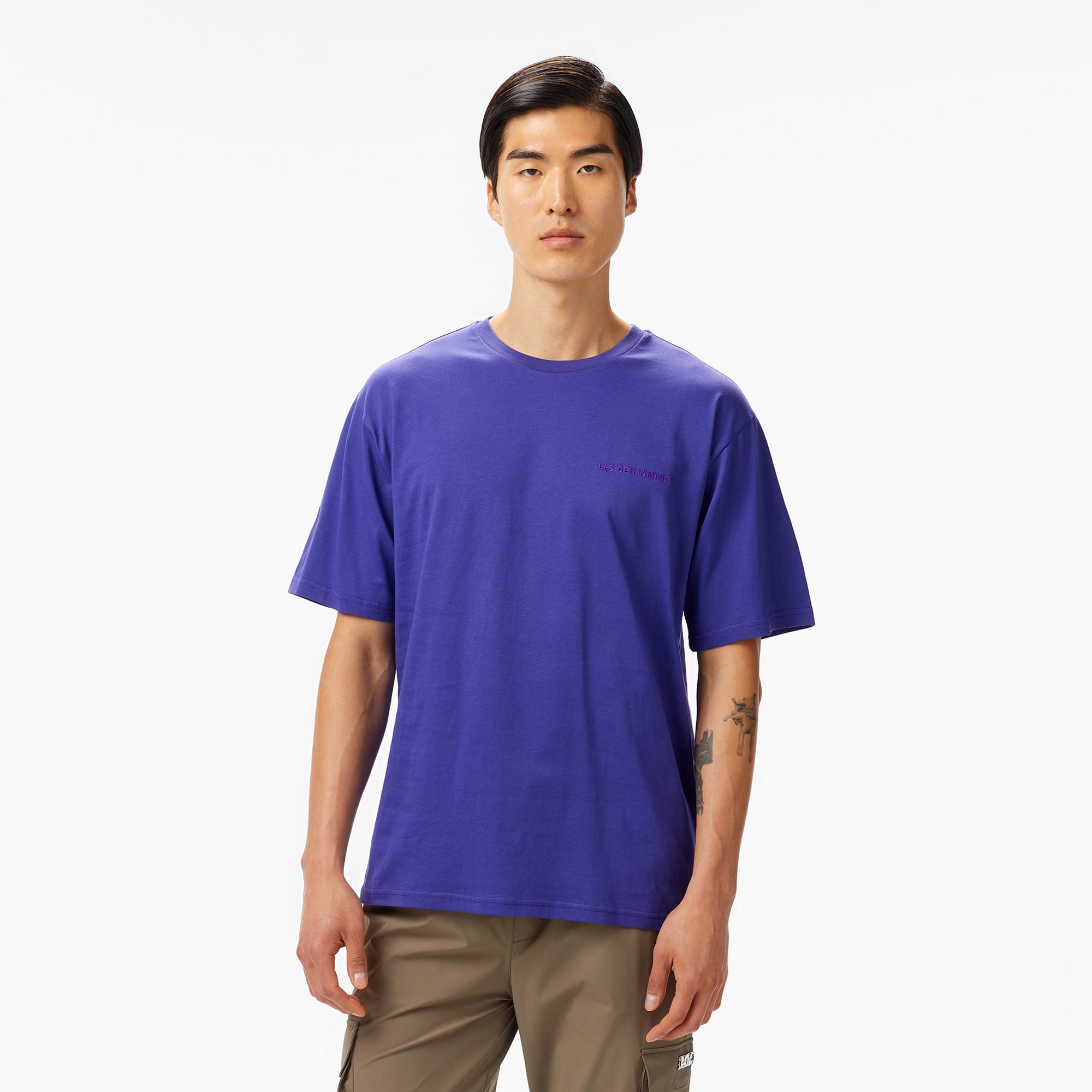 Les Benjamins Essentials Erkek Mor T-Shirt