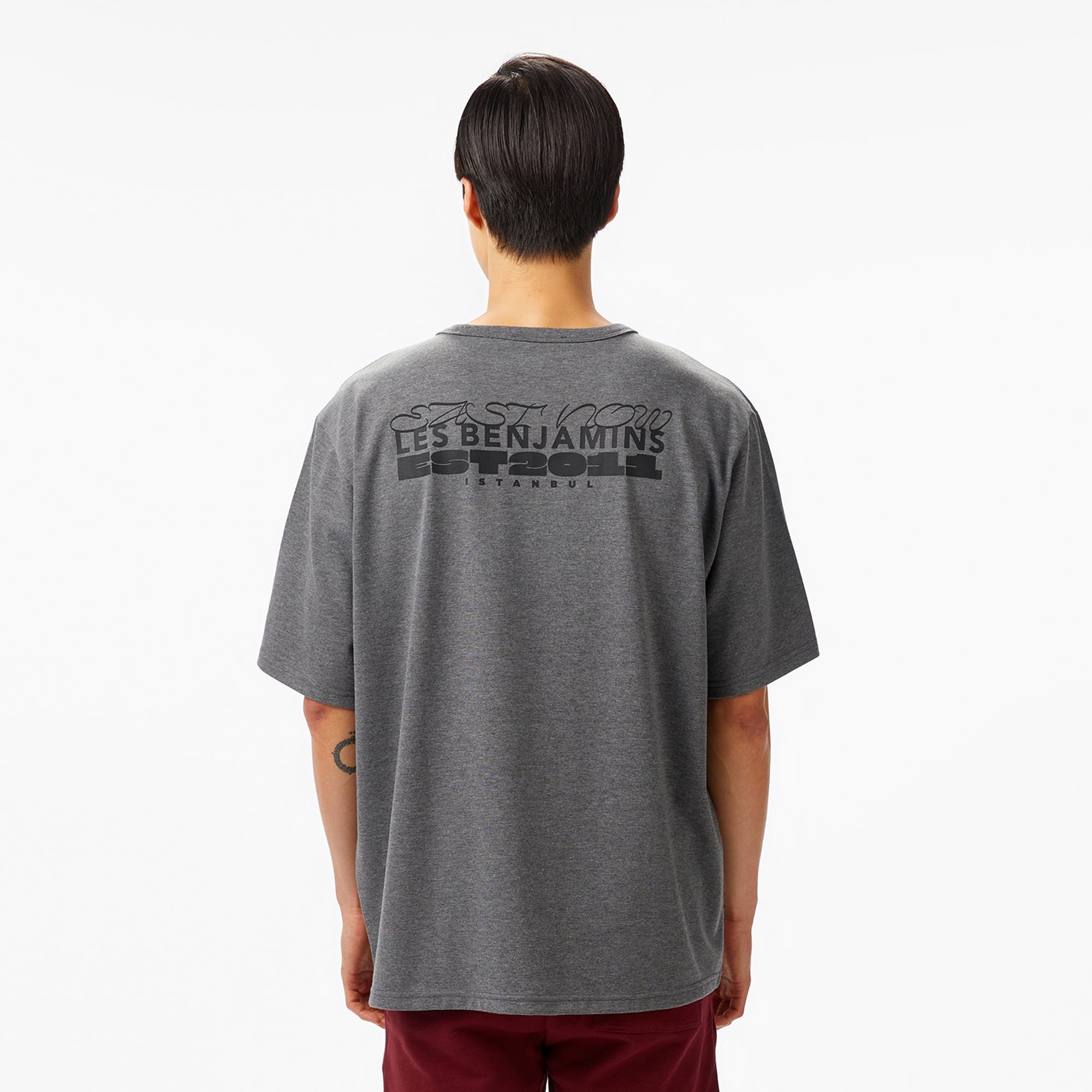 Les Benjamins 414 East Now Erkek Gri T-Shirt