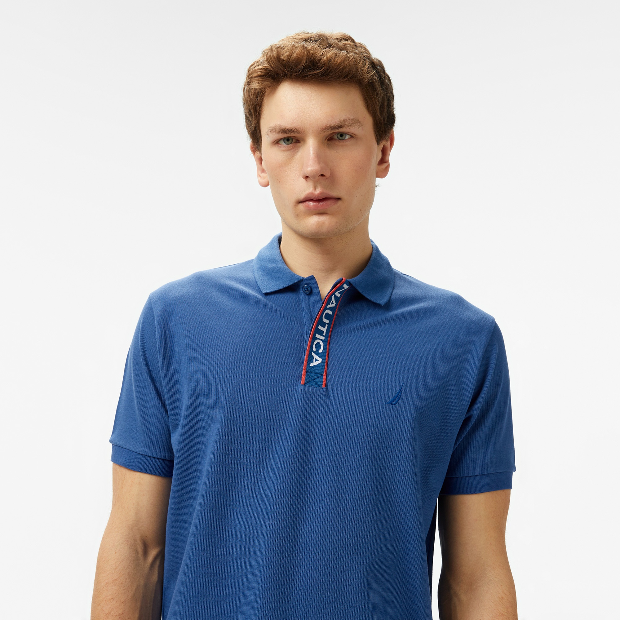 Nautica Erkek Mavi Classic Fit Polo Yaka T-Shirt