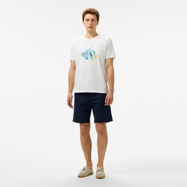  Nautica Erkek Beyaz Regular Fit T-Shirt