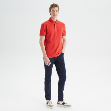  Nautica Erkek Kırmızı Slim Fit Kısa Kollu Polo Yaka T-Shirt