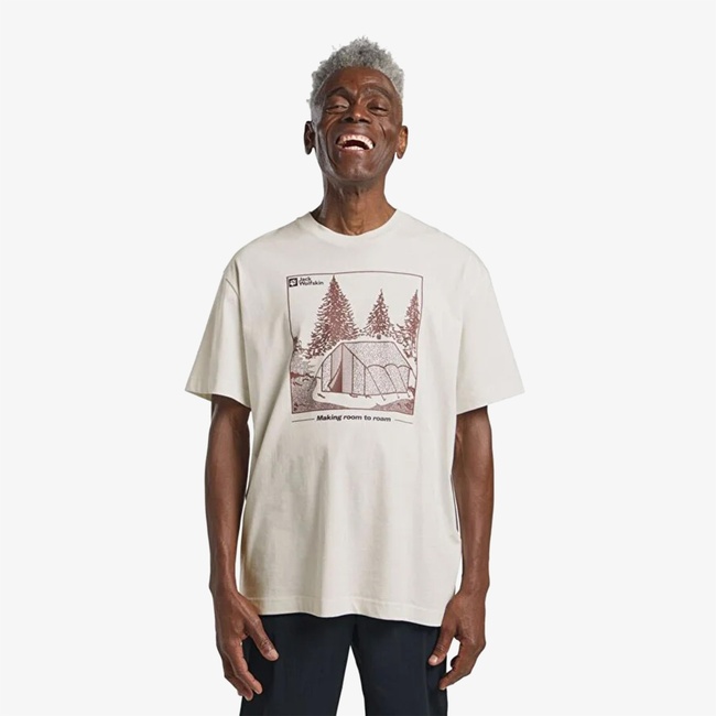  Jack Wolfskin Freeroamer Erkek Beyaz T-Shirt