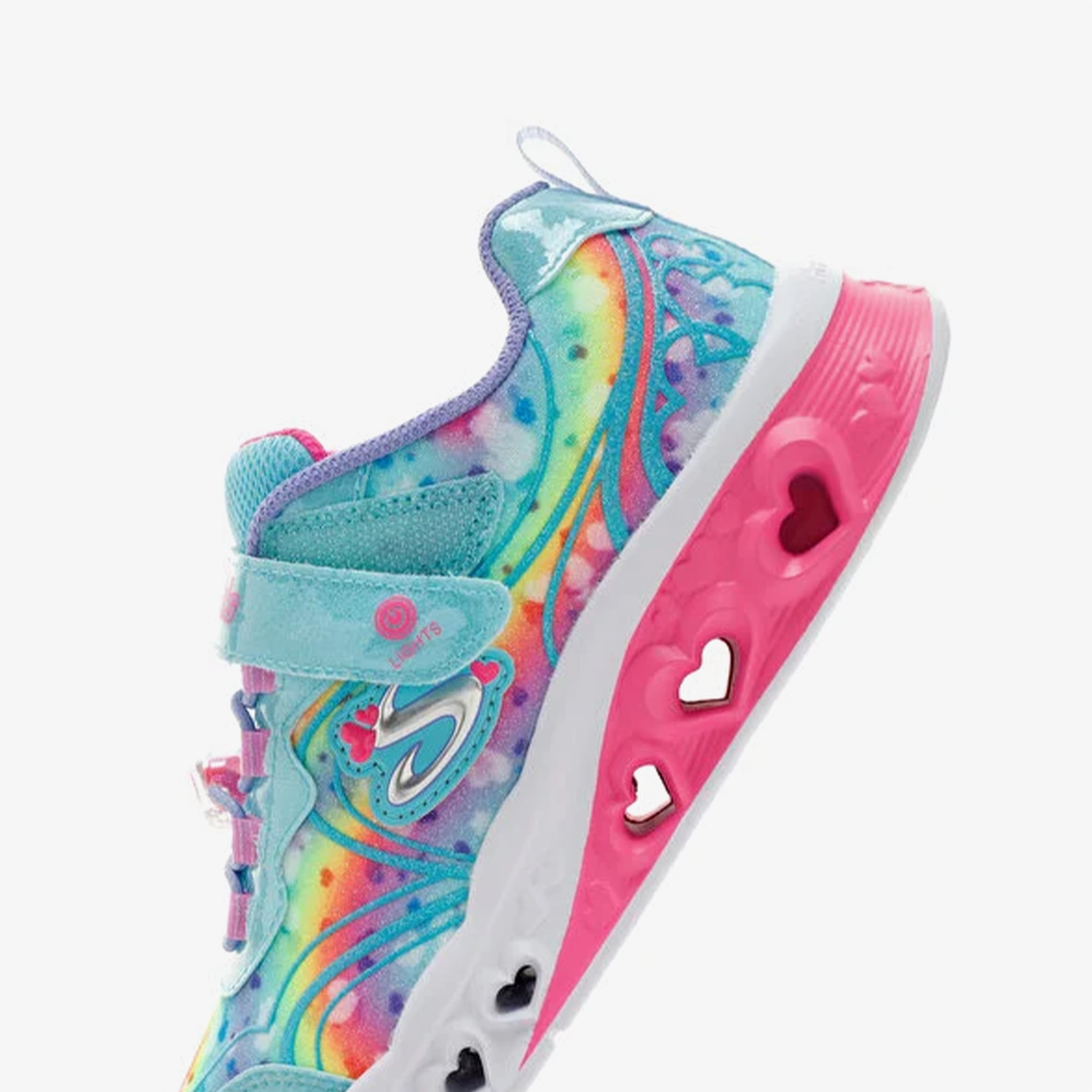 Skechers Skechers Flutter Heart Lights Groovy Swirl Çocuk Mavi Spor Ayakkabı Sneaker | FashFed Mavi - 7. görsel