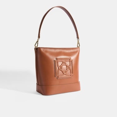  Kadın Kahve Monogram Logolu Deri Omuz Çantası