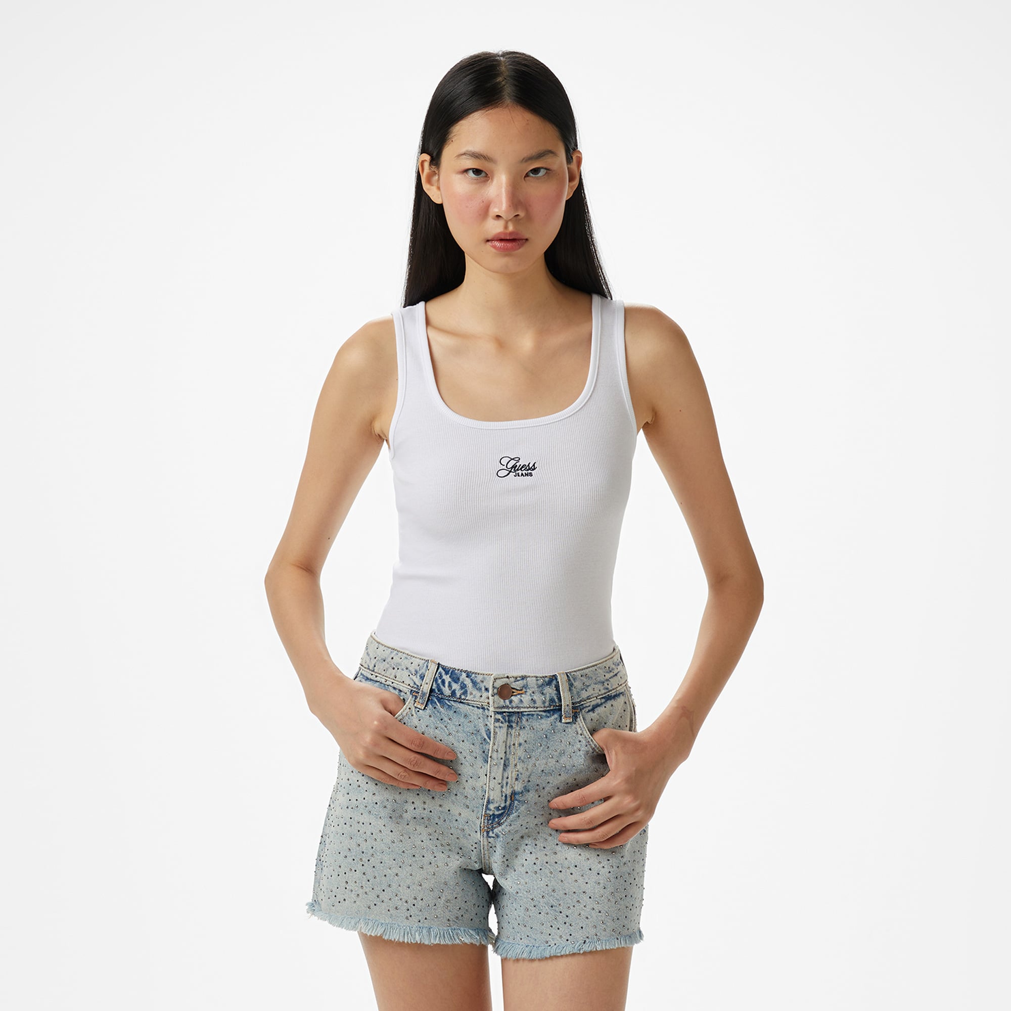  Guess Kadın Beyaz T-Shirt