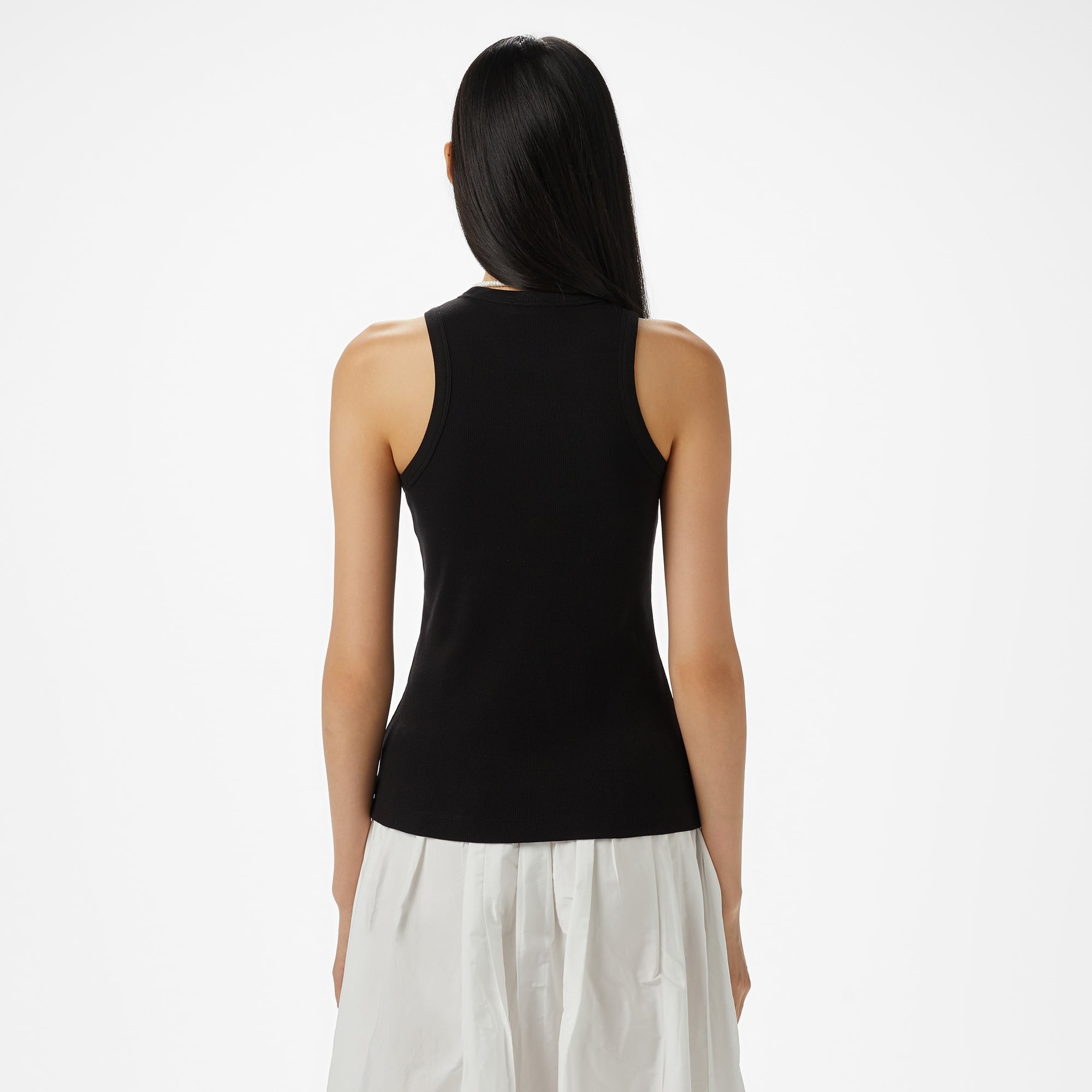 Brooks Brothers Palmiye Logo Nakışlı Kadın Siyah Kolsuz T-Shirt