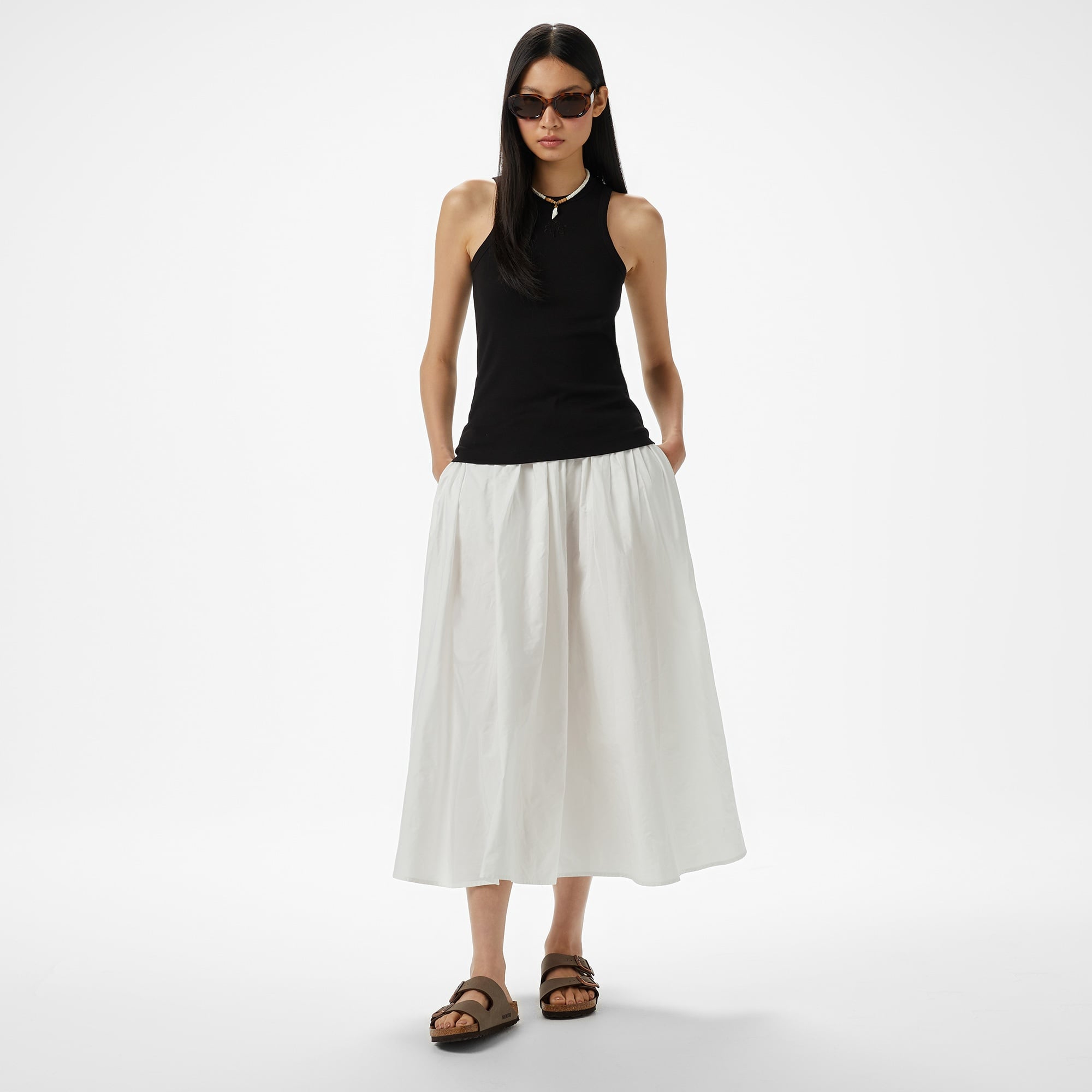 Brooks Brothers Palmiye Logo Nakışlı Kadın Siyah Kolsuz T-Shirt