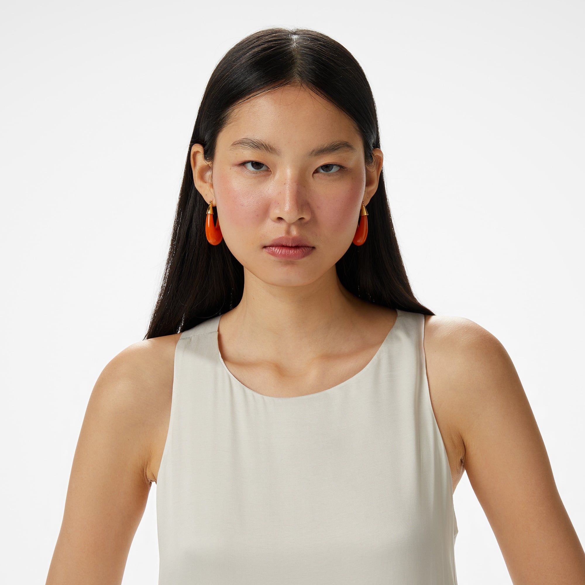 Brooks Brothers Arkası Metal Tokalı Maxi Boy Cupro Kadın Bej Elbise