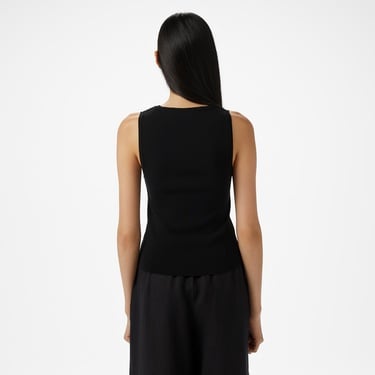  Brooks Brothers Önü Palmiye Desenli Triko Kadın Siyah Kolsuz Kazak