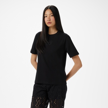  Brooks Brothers Önü Bb Nakışlı Kadın Siyah T-Shirt