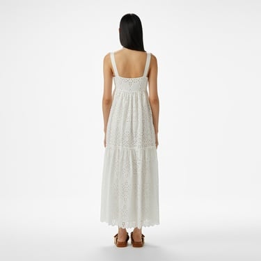  Brooks Brothers Askılı Brode Kadın Beyaz Elbise