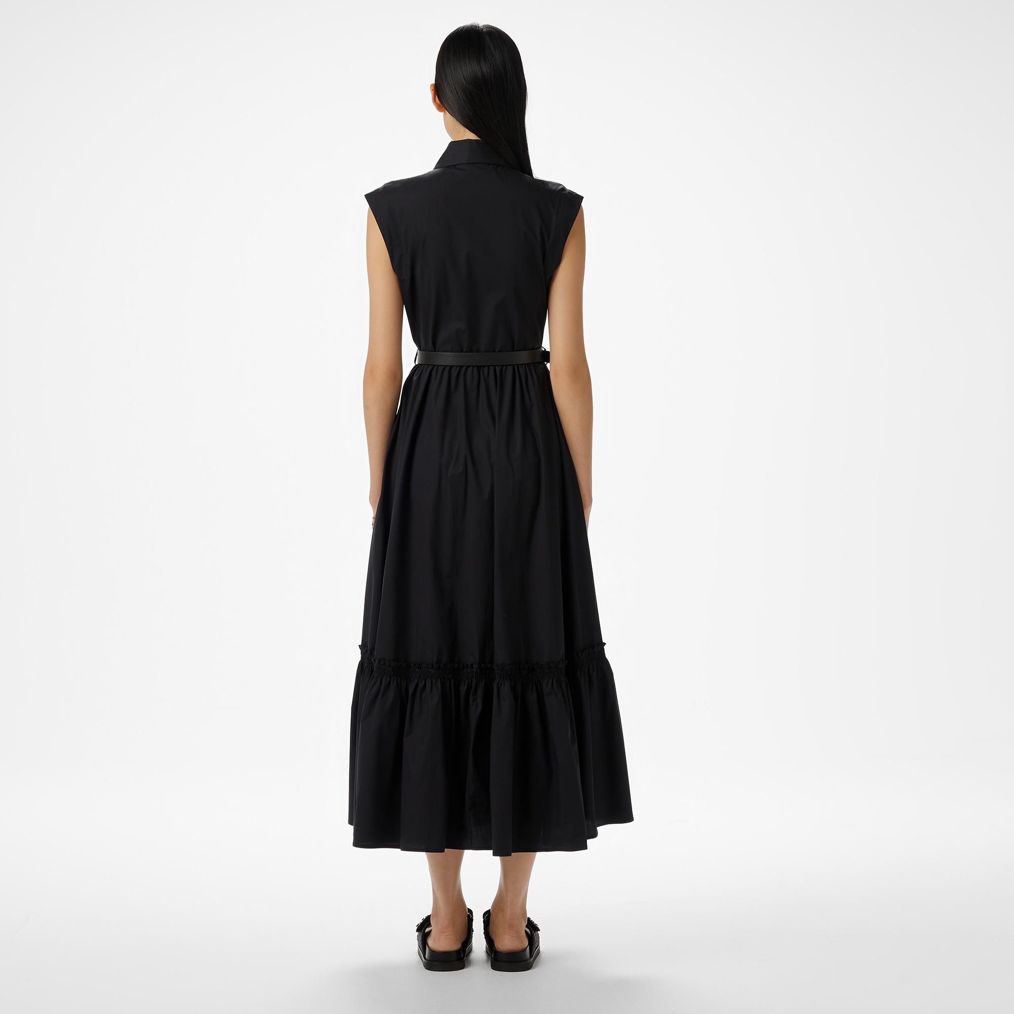 Brooks Brothers Midi Boy Kolsuz Kadın Siyah Elbise