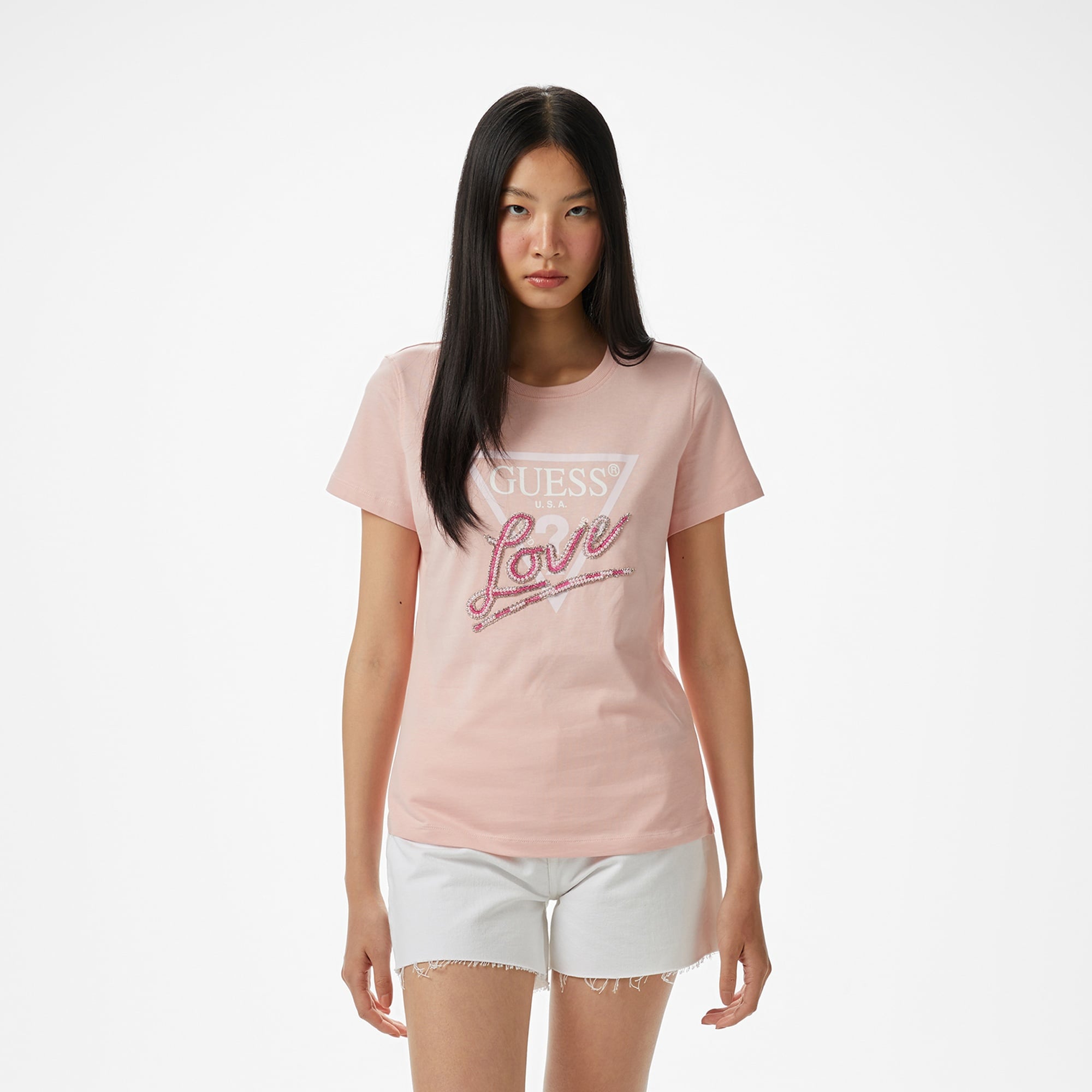Guess Kadın Pembe T-Shirt