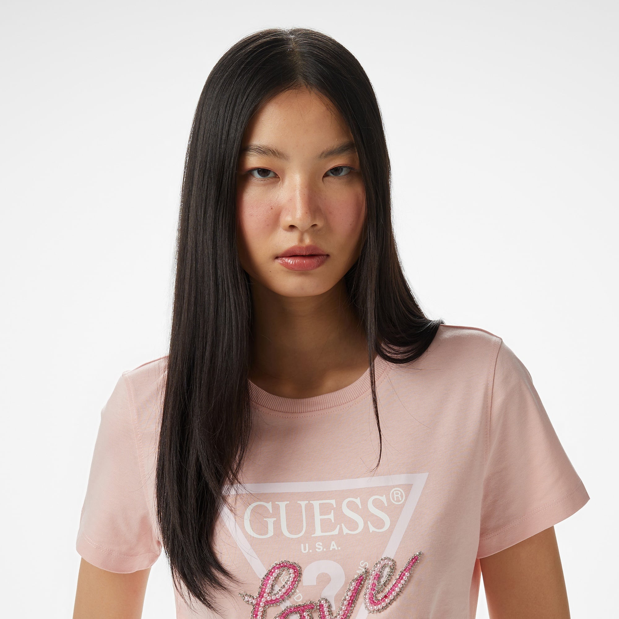 Guess Kadın Pembe T-Shirt