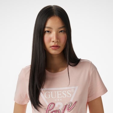  Guess Kadın Pembe T-Shirt