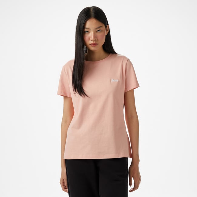  Guess İris Jersey T Kadın Pembe T-Shirt