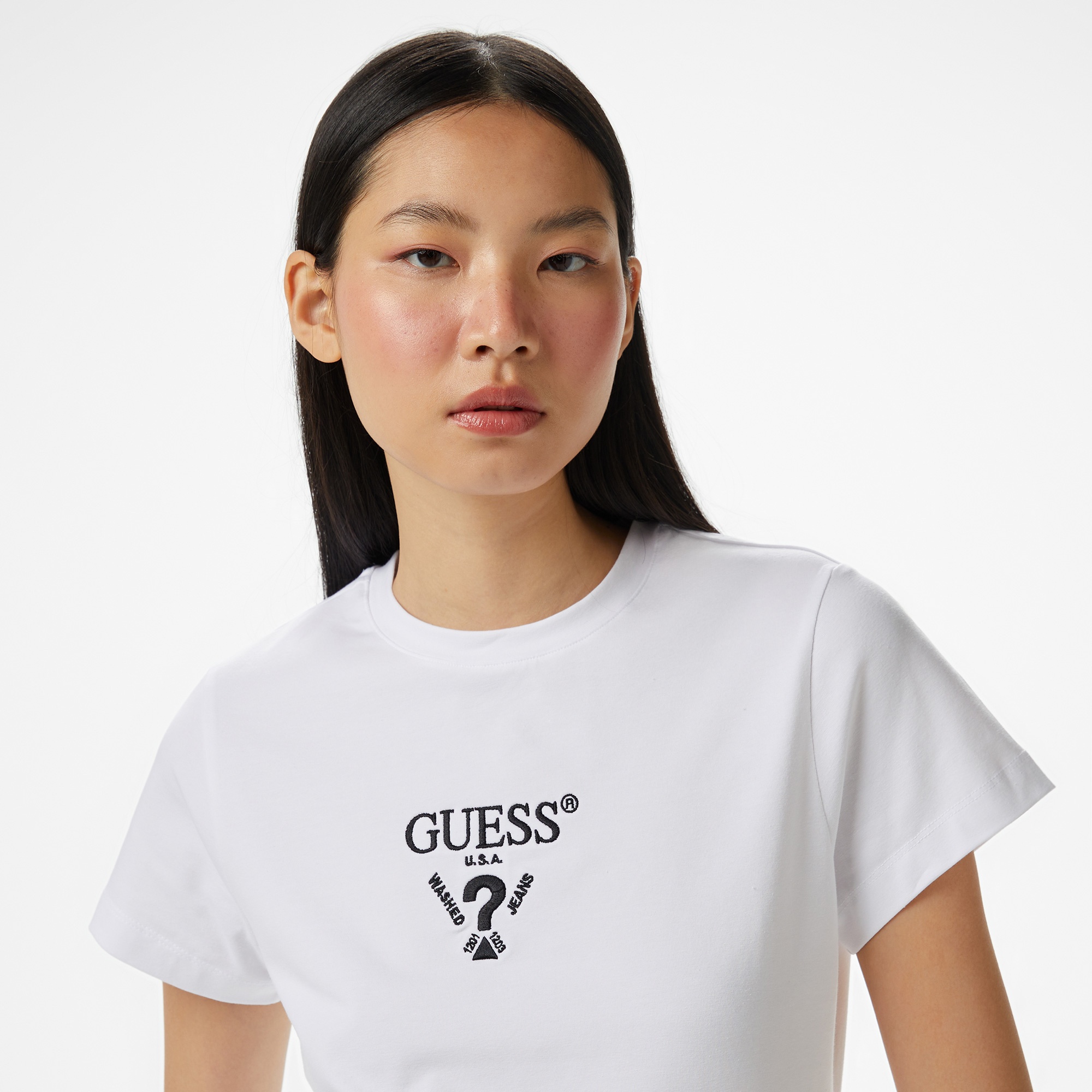 Guess Colette Ss Tee  Kadın Beyaz T-Shirt