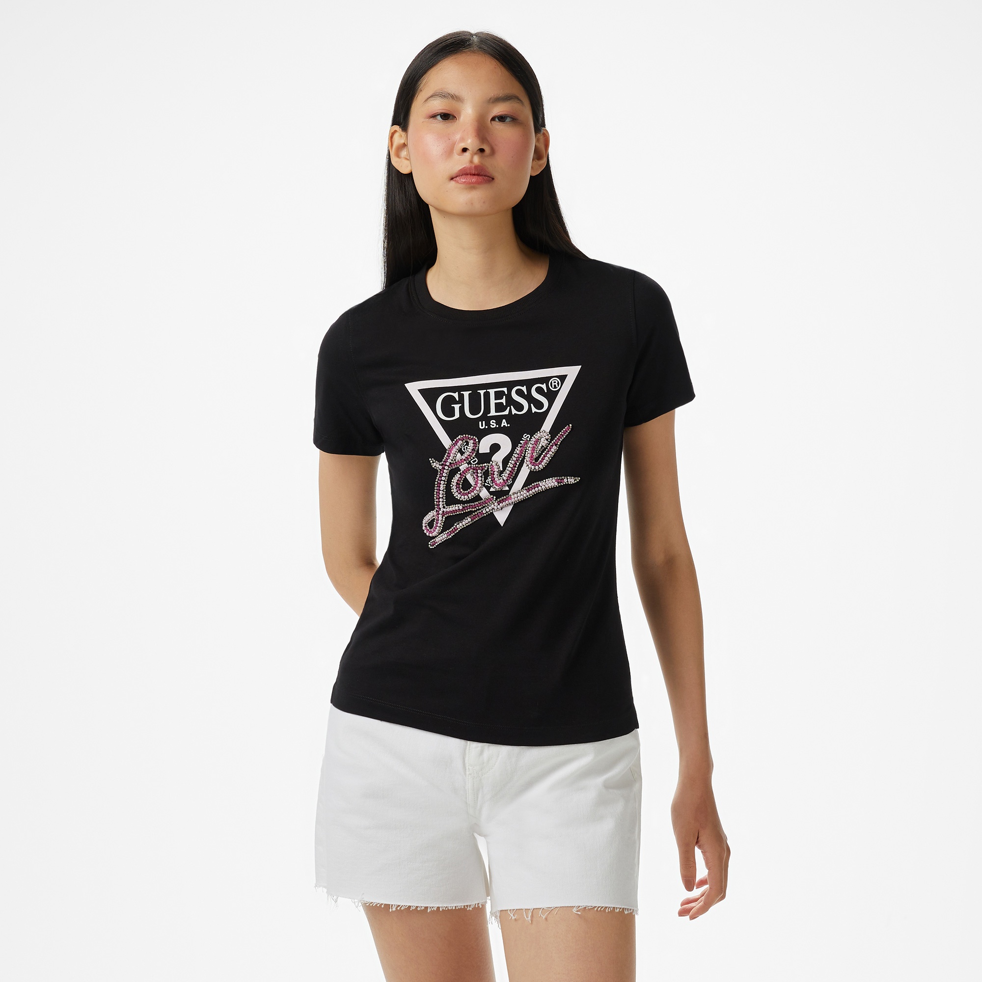 Guess Kadın Siyah T-Shirt