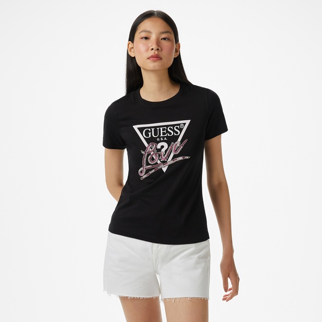  Guess Kadın Siyah T-Shirt