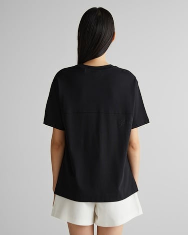  GANT Kadın Siyah Bisiklet Yaka Logolu T-Shirt