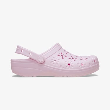  Crocs Classic Floral Cut Out Clog Kadın Pembe Terlik