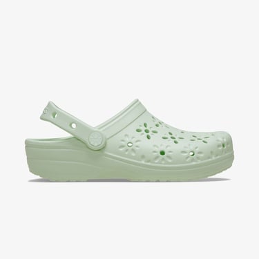  Crocs Classic Floral Cut Out Clog Kadın Yeşil Terlik