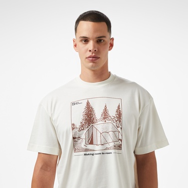  Jack Wolfskin Freeroamer Erkek Krem T-Shirt