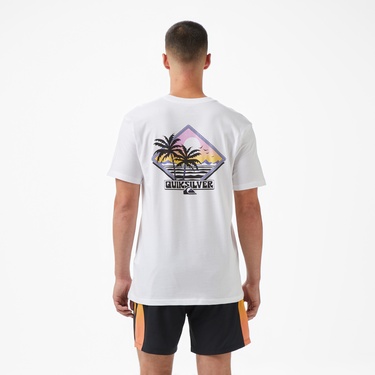  Quiksilver Palm Square Ss Erkek Beyaz T-Shirt