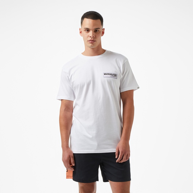  Quiksilver Palm Square Ss Erkek Beyaz T-Shirt