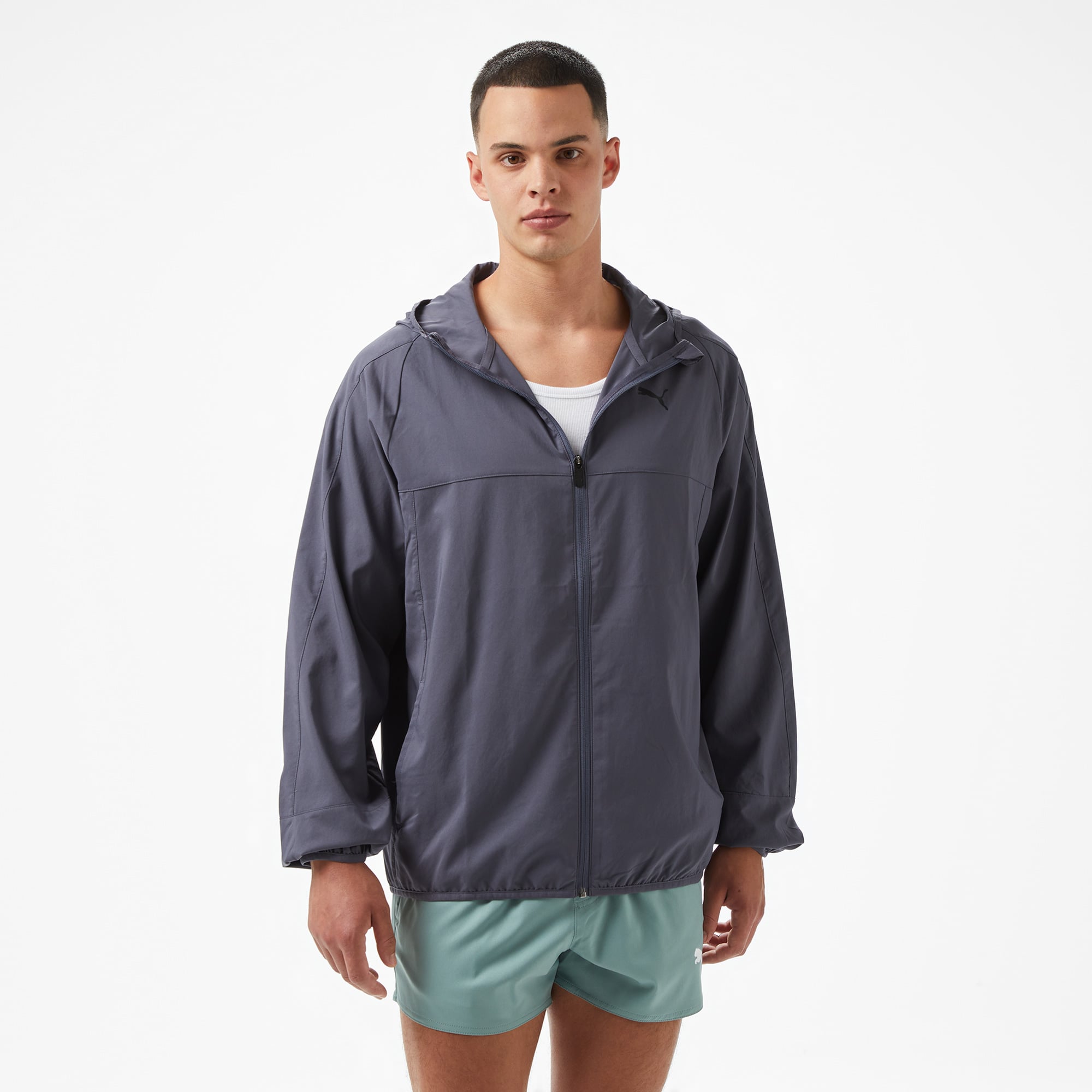  Puma Tad Tech Woven Full Zip Erkek Gri Eşofman Üstü