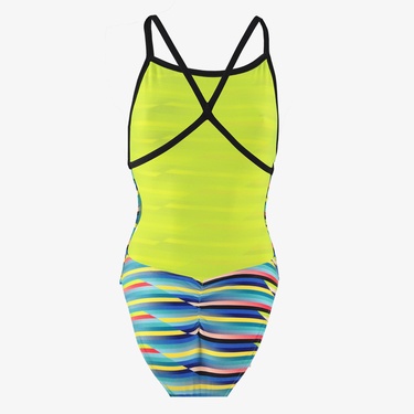  Arena Racing Stripe suit Xcriss Cross Kadın Siyah Mayo