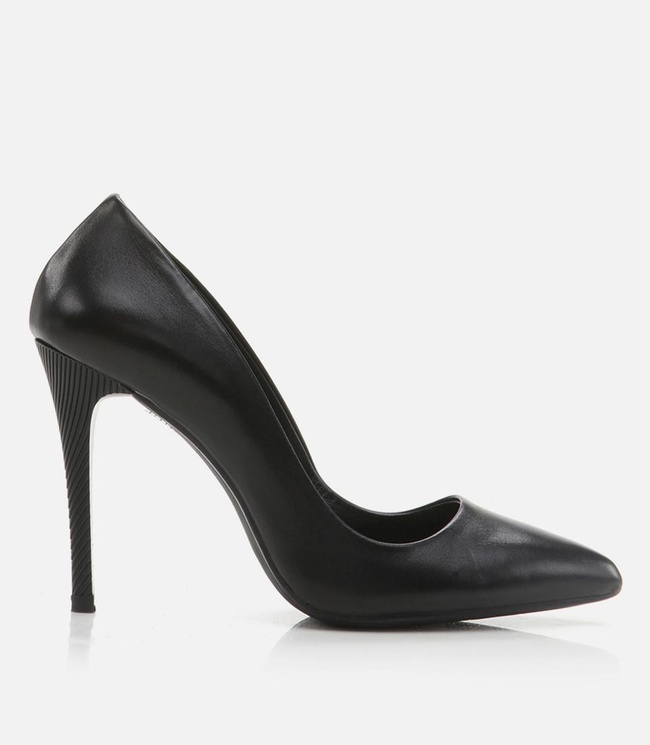  Kadın Deri Siyah Stiletto